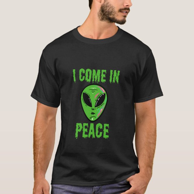 Ich komme in Peace Alien Classic T-Shirt (Vorderseite)