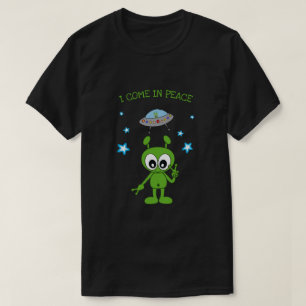 Ich komme in Peace Alien Raumschiff Männer T-Shirt