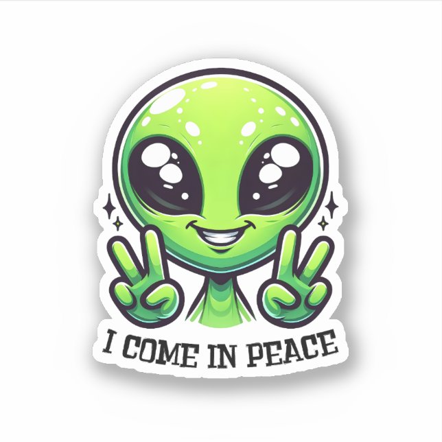 Ich komme in Peace Vinyl Sticker (Vorderseite)