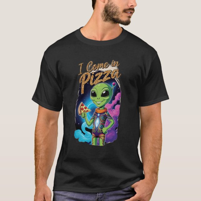 "Ich komme in Pizza" statt "Friede. T-Shirt (Vorderseite)