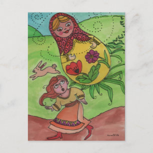 Ich komme zu dir Matroshka Ukrainische Volkskunst Postkarte