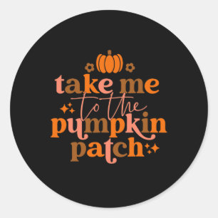 Ich komme zum Herbst-Erntedank des Pumpkinpflaster Runder Aufkleber