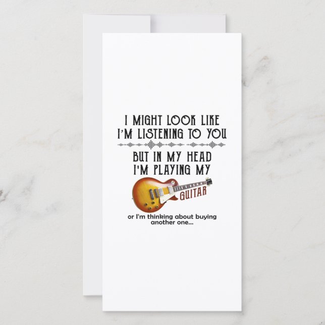 Ich könnte aussehen, als höre ich dich dankeskarte (Vorderseite)