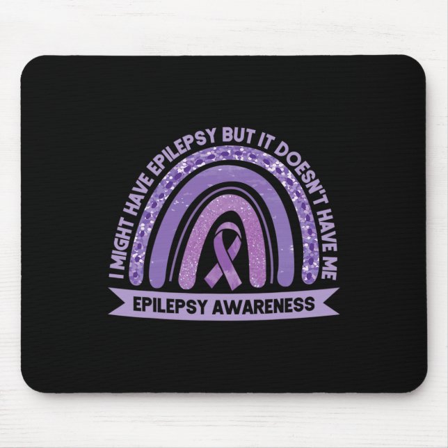 Ich könnte Epilepsie Awareness Lila Rainbow Rib ha Mousepad (Vorne)
