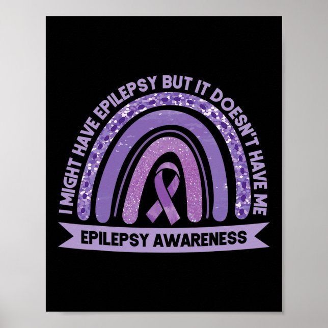 Ich könnte Epilepsie Awareness Lila Rainbow Rib ha Poster
