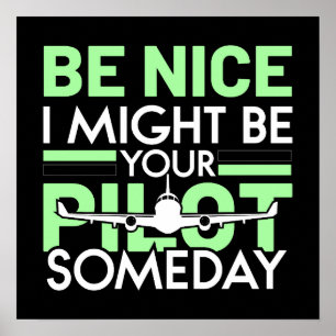 Ich könnte Ihr Pilot sein Funny Aviation Zitat Poster