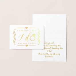 Ich konnte nicht sagen, dass ich ohne dich mache | folienkarte