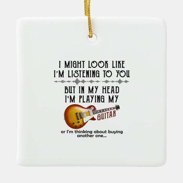 Ich könnte so aussehen, als höre ich dir Gitarre s Keramikornament (Vorderseite)