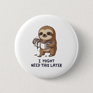Ich könnte später Kaffee brauchen - Lazy Sloth Spa Button