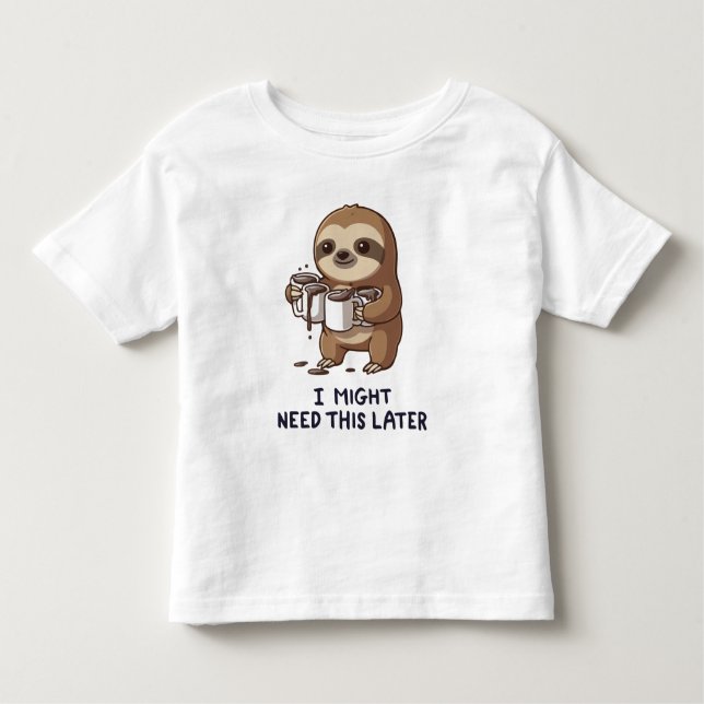 Ich könnte später Kaffee brauchen - Lazy Sloth Spa Kleinkind T-shirt (Vorderseite)