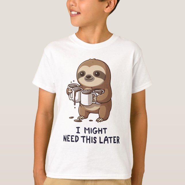 Ich könnte später Kaffee brauchen - Lazy Sloth Spa T-Shirt (Vorderseite)