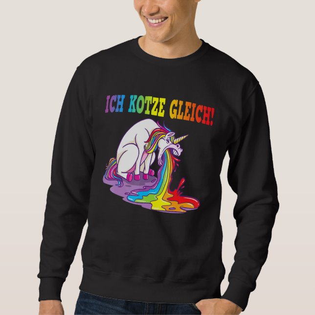 Ich Kotz Ggleich Unicorn Spit Evil Sweatshirt (Vorderseite)
