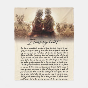 Ich kreuze mein Herz, goldenes Jubiläumsgeschenk Fleecedecke