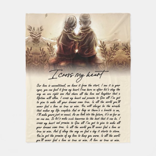 Ich kreuze mein Herz, goldenes Jubiläumsgeschenk Fleecedecke (Vorderseite)
