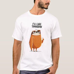 Ich kümmere mich morgen Lustiger fauler Faultier-C T-Shirt