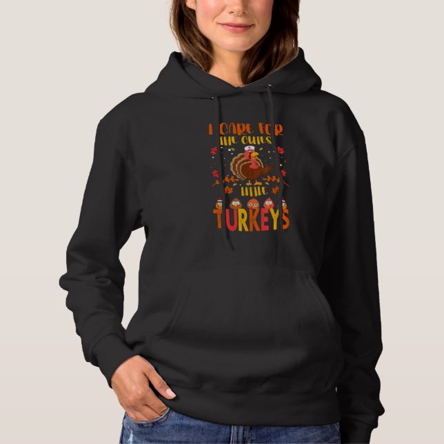 Ich kümmere mich um den Niedlichen kleinen Truthüh Hoodie (Vorderseite)