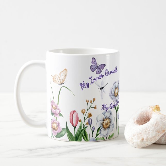 Ich kümmere mich um mich, meine Inner Growth Coffe Kaffeetasse (Mit Donut)