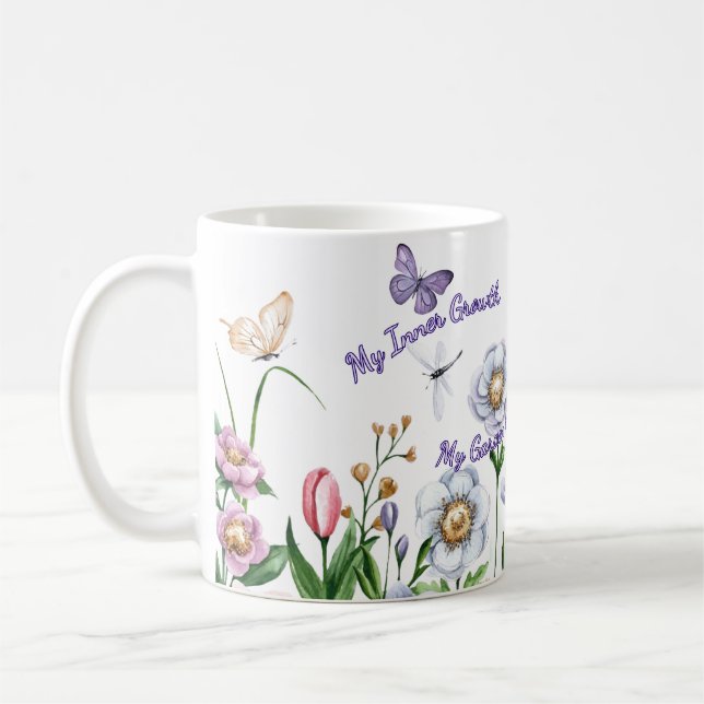 Ich kümmere mich um mich, meine Inner Growth Coffe Kaffeetasse (Links)