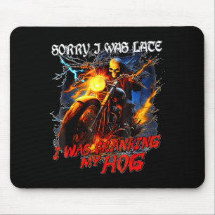 Ich kurbelte mein Hog lustiges Skelett Biker Mousepad