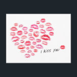 Ich küss dir Herz Postkarte<br><div class="desc">Viele süße Küsse machen aus diesem I Kiss You Heart! Dieser Artikel ist großartig für diejenigen,  die Liebe küsst und Liebe. Personalisierbar.</div>