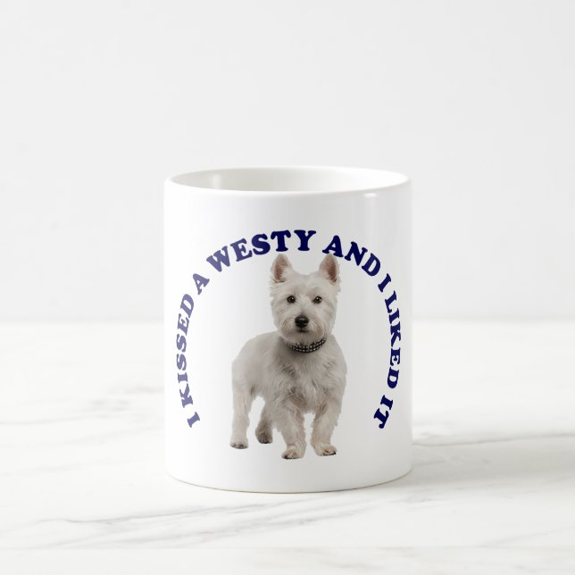 Ich küsste ein West Highland Terrier Kaffeetasse (Mittel)