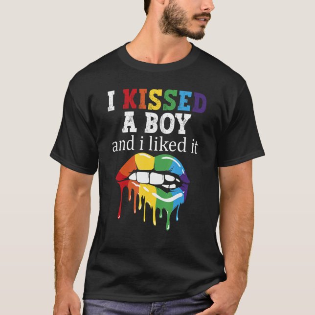 Ich küsste einen Jungen und ich mochte es LGBT Pri T-Shirt (Vorderseite)