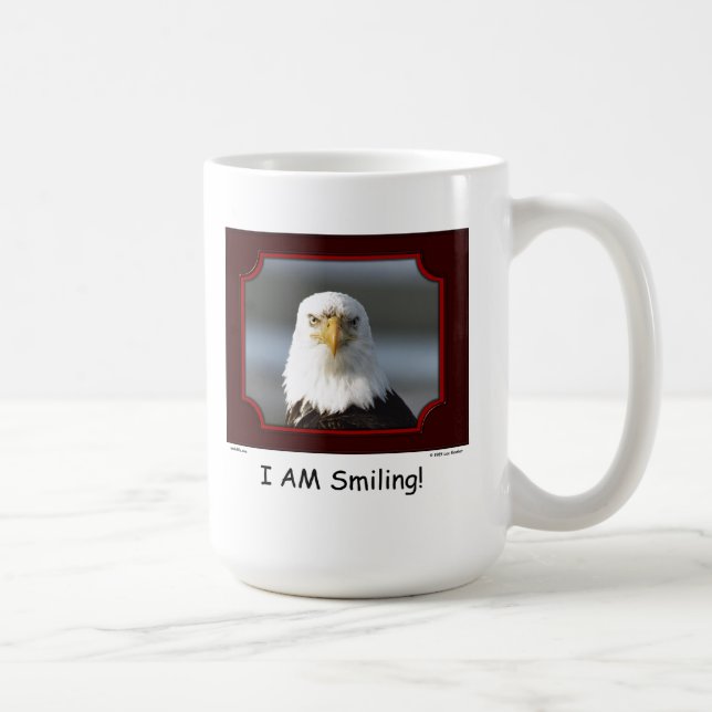 "ICH lächele!" Weißkopfseeadler Tasse (Rechts)