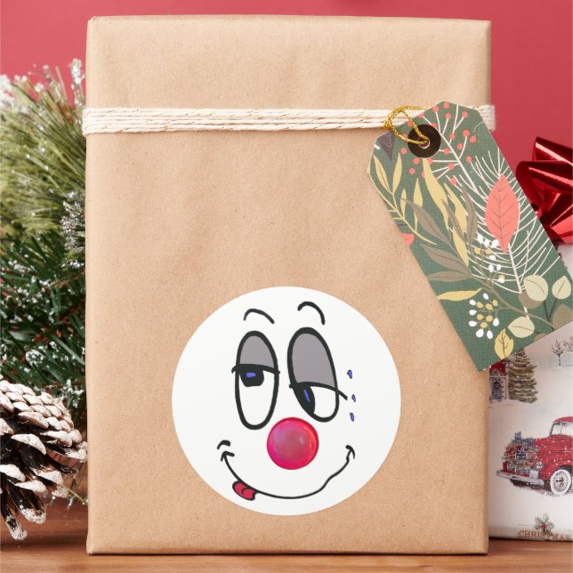 Ich lächle alle. runder aufkleber (Feiertag)