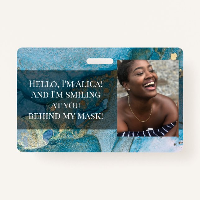 Ich lächle dich hinter dieser Maske an! Aqua und G Ausweis (Vorderseite)