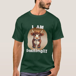 Ich lächle Highland Cow T-Shirt