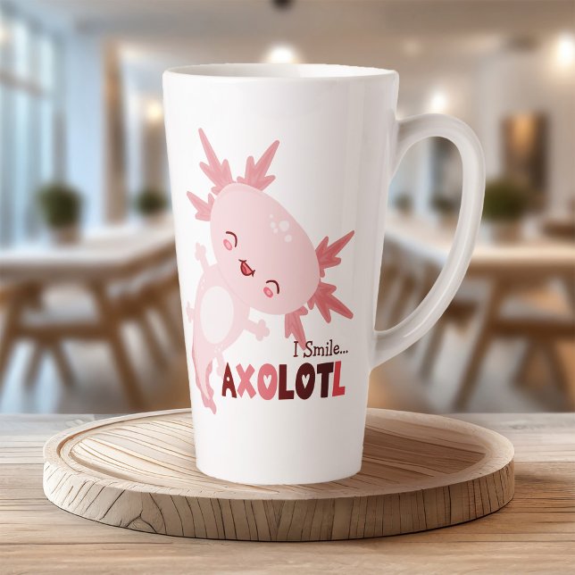 Ich lächle viel Personalisiert Kawaii Axolotl Milchtasse (A full of “em-ocean” Axolotl latte mug!)