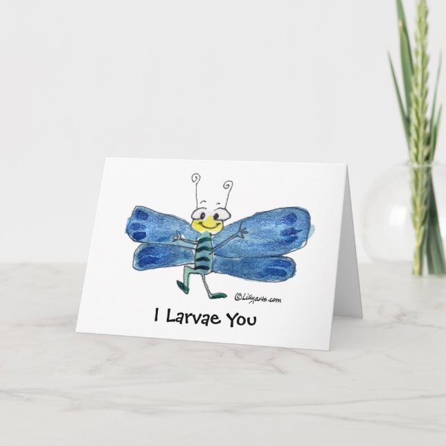 Ich Larve dich so MUSH Butterfly Valentines Card Dankeskarte (Vorderseite)