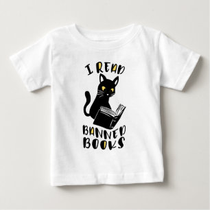 Ich las verbotene Bücher Katze Baby T-shirt