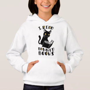 Ich las verbotene Bücher Katze Hoodie