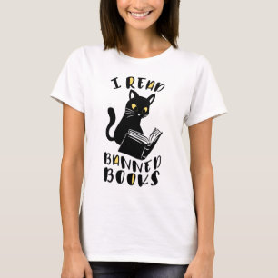 Ich las verbotene Bücher Katze T-Shirt