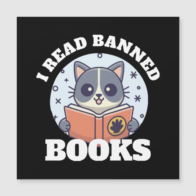 Ich las verbotene Bücher Magnetkarte (Vorderseite)