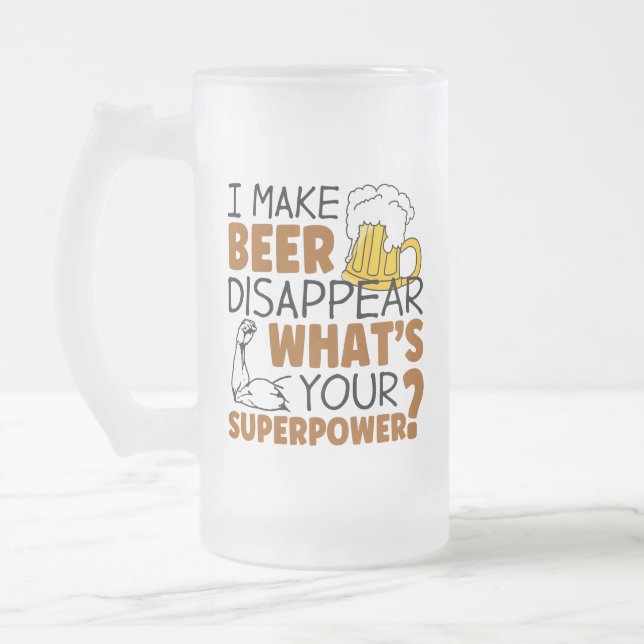 Ich lasse Bier verschwinden Mattglas Bierglas (Links)