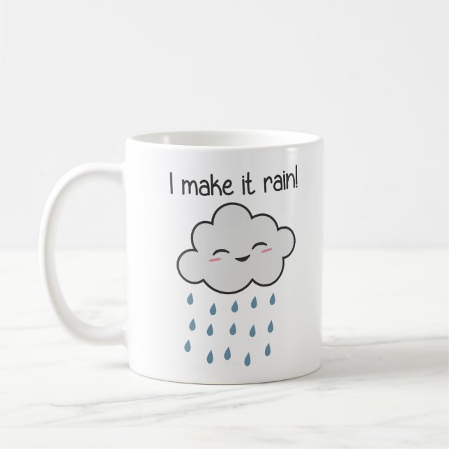 Ich lasse es niedliche Sturm-Wolke regnen Kaffeetasse (Links)