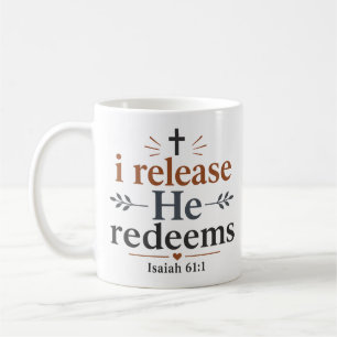 Ich lasse los, Er erlöst Inspirierende christliche Kaffeetasse
