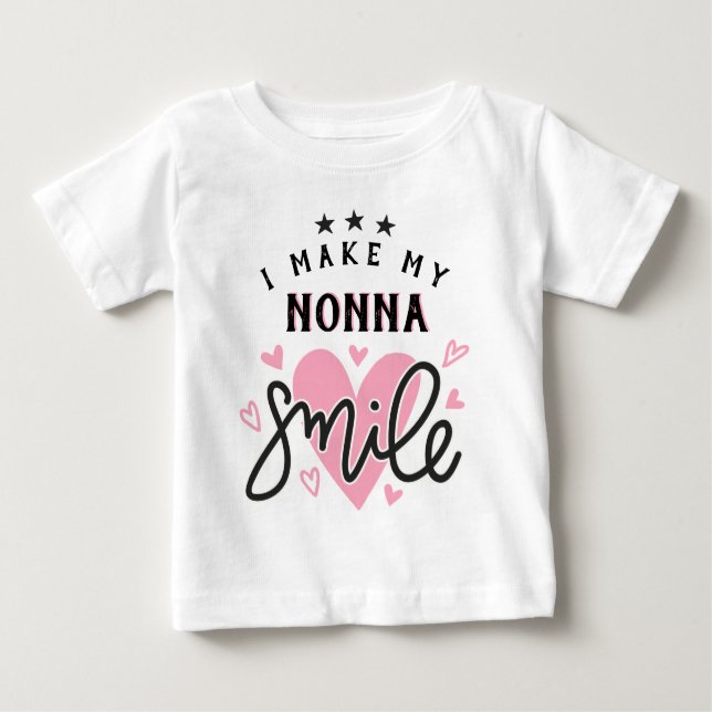Ich lasse meine Nonna mit Herzen lächeln Baby T-shirt (Vorderseite)