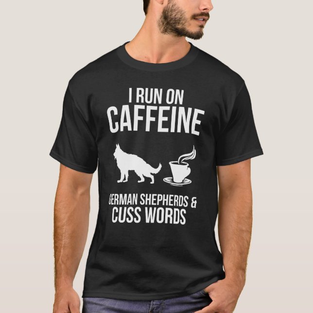 Ich laufe auf Caffein, der T - Shirt der (Vorderseite)