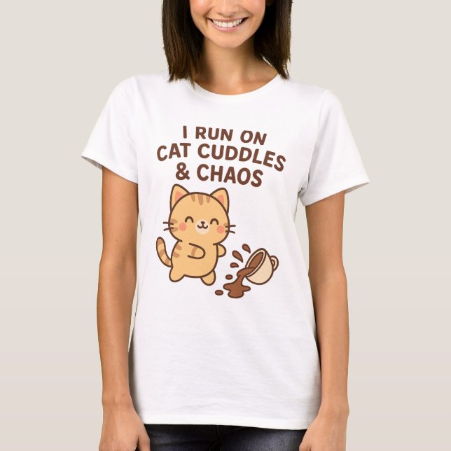 Ich laufe auf Cat Cuddles & Chaos T - Shirt - Nied (Vorderseite)