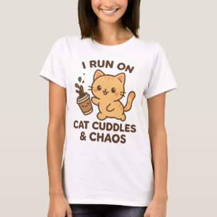 Ich laufe auf Cat Cuddles & Chaos T - Shirt - Nied