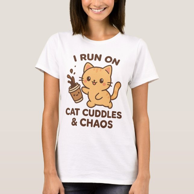 Ich laufe auf Cat Cuddles & Chaos T - Shirt - Nied (Vorderseite)
