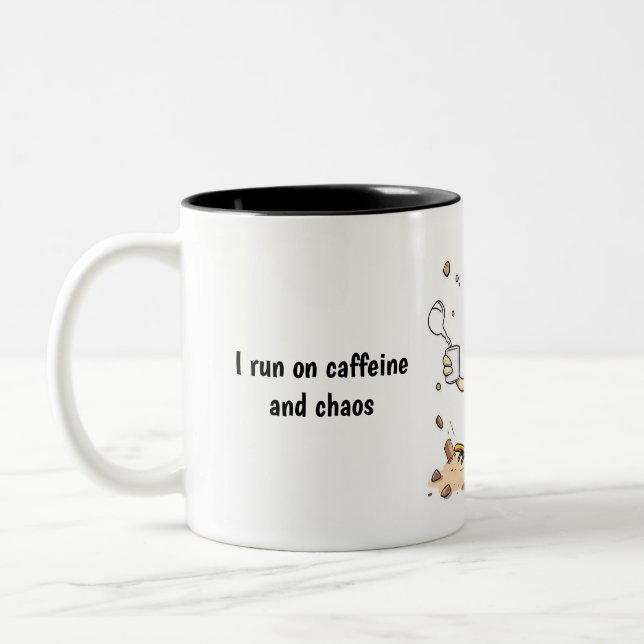 "Ich laufe auf Coffein - Funny Coffee Tasse (Links)