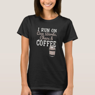 Ich laufe auf Cuss Worte Chaos Kaffee Koffein Addi T-Shirt