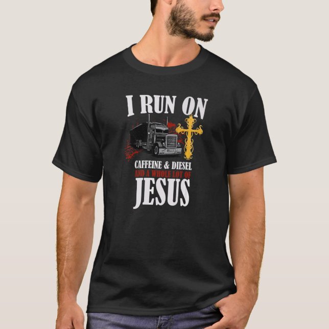 Ich laufe auf Diesel Koffein & Jesus Christlich LK T-Shirt (Vorderseite)