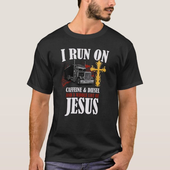 Ich laufe auf Diesel Koffein & Jesus Christlich LK T-Shirt (Vorderseite)