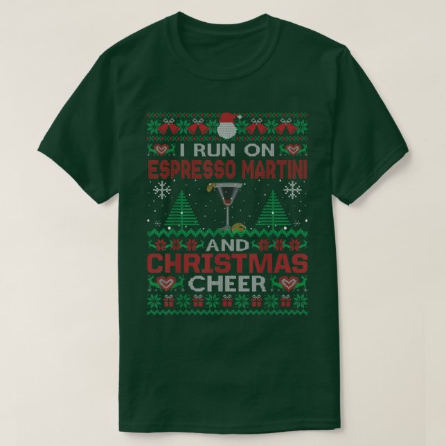 Ich laufe auf Espresso Martini und Weihnachts heiß T-Shirt (Design vorne)