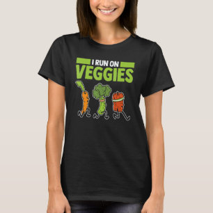 Ich Laufe Auf Gemüse Karotte Brokkoli Vegane Nahru T-Shirt